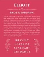 Elliott personalized name art with origin story in red