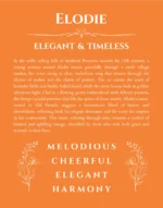 Elodie custom name art showing meaning and origin in orange