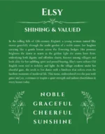 Elsy custom name print for wall display in dark green