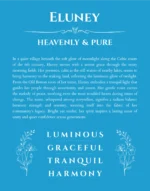 Eluney personalized wall art with the story of your name in blue