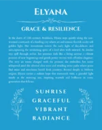 Elyana custom name art showing meaning and origin in blue