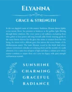 Elyanna custom name art showing meaning and origin in blue