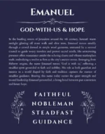 Emanuel personalized name meaning print in navy blue