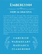 Emberlynn custom name art showing meaning and origin in blue