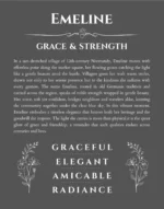 Emeline name meaning gift print in gray