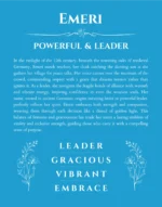 Emeri name origin print with meaning and traits in blue