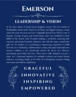 Emerson personalized wall art with the story of your name in deep blue