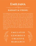 Emiliana personalized name meaning print in orange