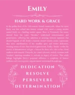 Emily personalized name meaning print in pink