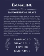 Emmaline name meaning gift print in navy blue
