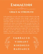 Emmalynn custom name art showing meaning and origin in orange