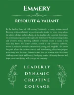 Emmery custom name meaning print in dark green