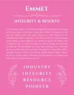 Emmet name meaning gift print in pink