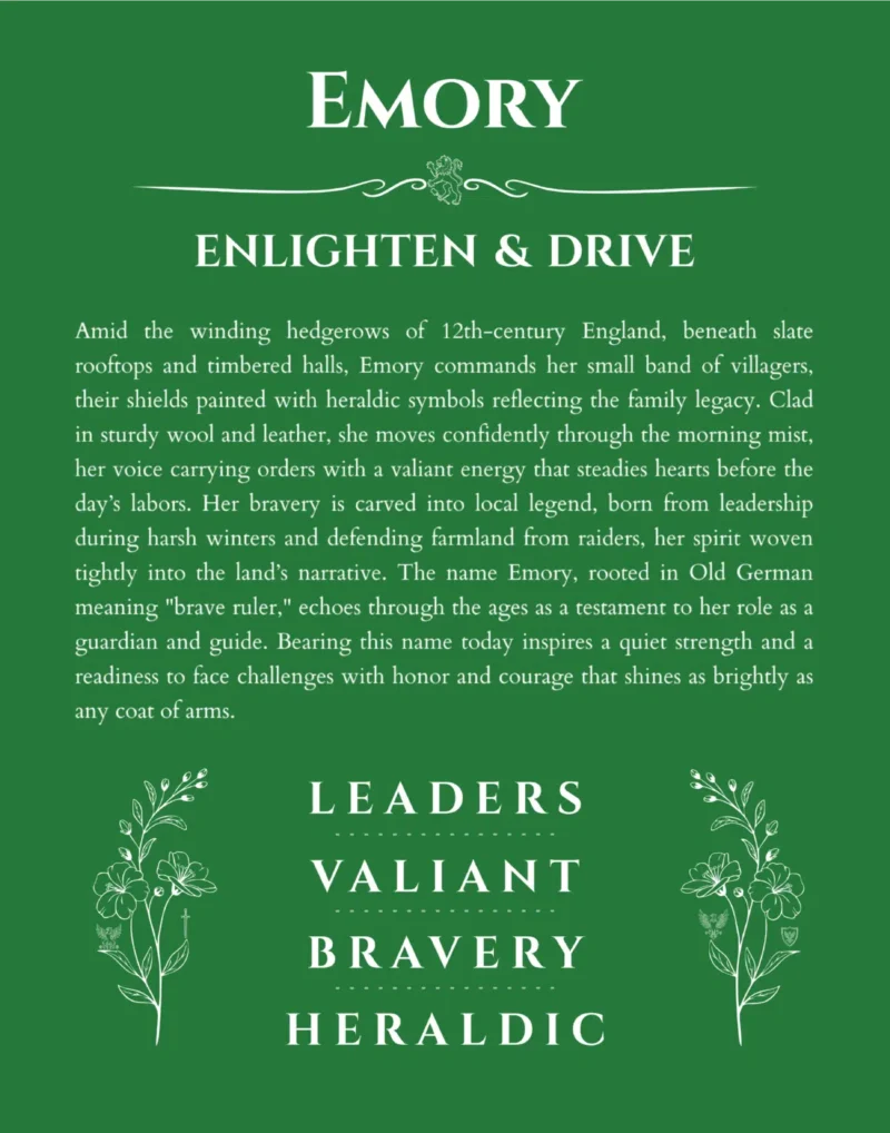 Emory name meaning gift print in dark green