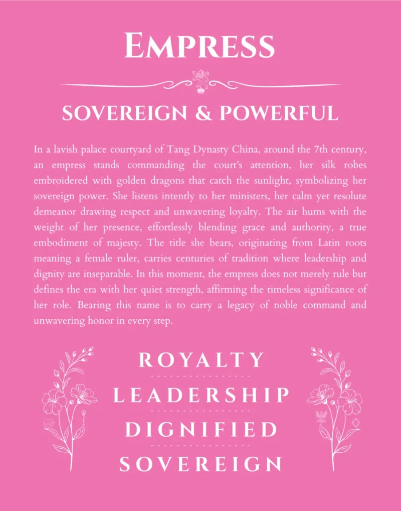 Empress custom name meaning print in pink