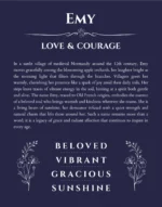 Emy personalized name meaning print in navy blue