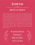 Eowyn name meaning gift print in red