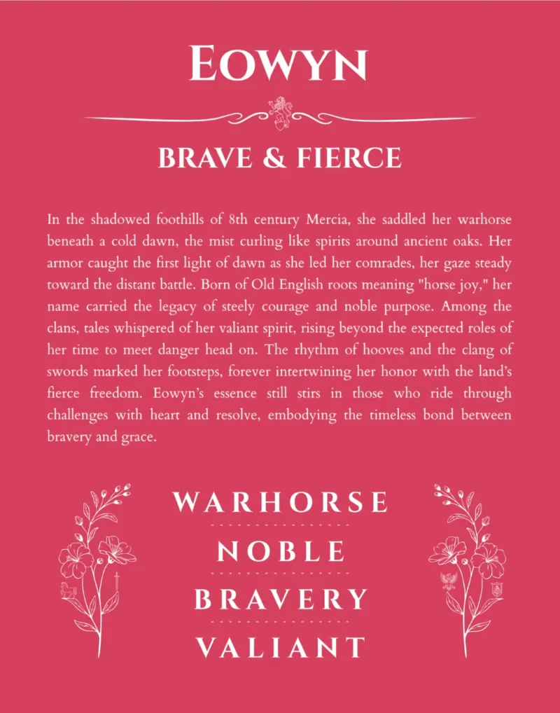Eowyn name meaning gift print in red