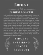 Ernest custom name print for wall display in gray