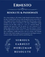Ernesto name meaning gift print in deep blue