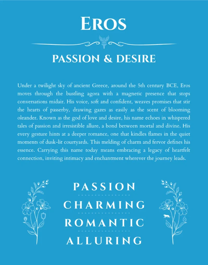 Eros custom name meaning print in blue