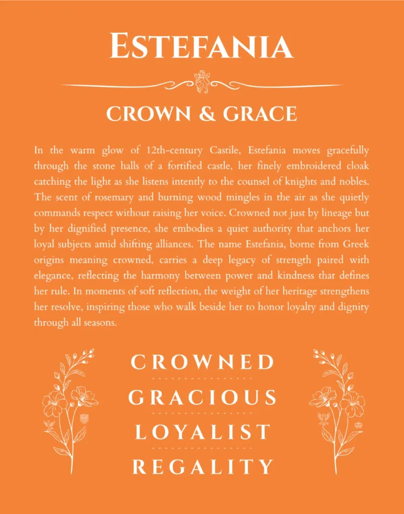 Estefania custom name meaning print in orange