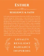 Esther custom name art showing meaning and origin in orange