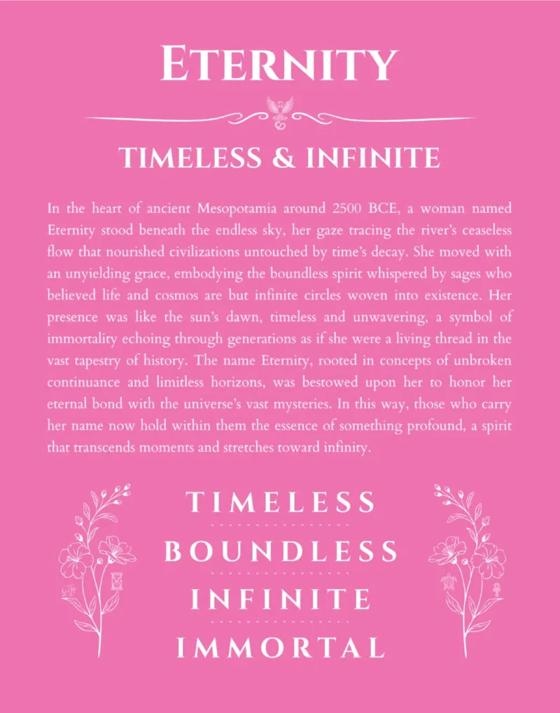 Eternity name meaning gift print in pink