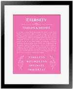 Eternity name meaning gift print in pink with black matte frame