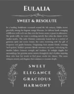 Eulalia personalized name art with origin story in gray