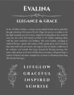 Evalina custom name meaning print in gray