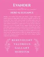 Evander custom name art showing meaning and origin in pink