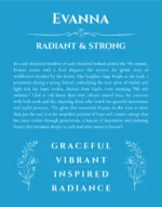 Evanna name meaning wall art by Get Your Story in blue