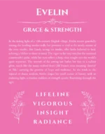 Evelin personalized wall art with the story of your name in pink