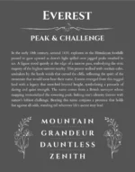Everest custom name print for wall display in gray