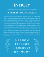 Everley name meaning gift print in blue
