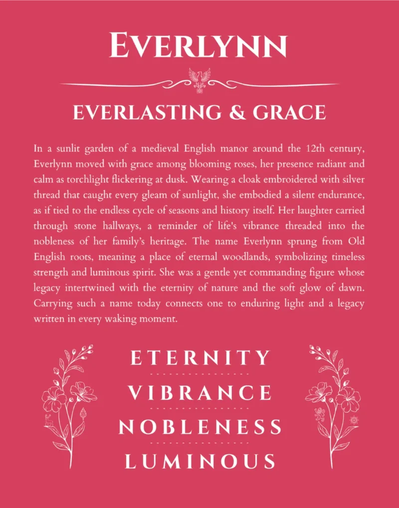 Everlynn custom name meaning print in red