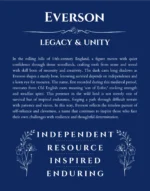 Everson name meaning gift print in deep blue