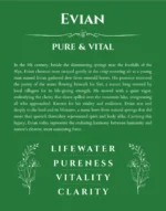 Evian personalized name art with origin story in dark green