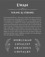 Ewan custom name meaning print in gray