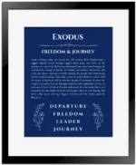 Exodus name meaning wall art by Get Your Story in deep blue with black matte frame
