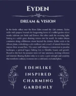 Eyden personalized name print with origin and traits in navy blue