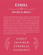 Ezriel custom name art showing meaning and origin in red