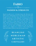 Fabio personalized wall art with the story of your name in blue