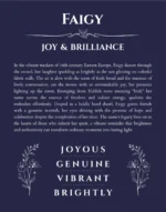 Faigy custom name art showing meaning and origin in navy blue