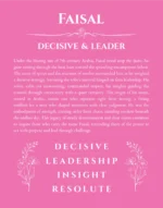 Faisal personalized wall art with the story of your name in pink
