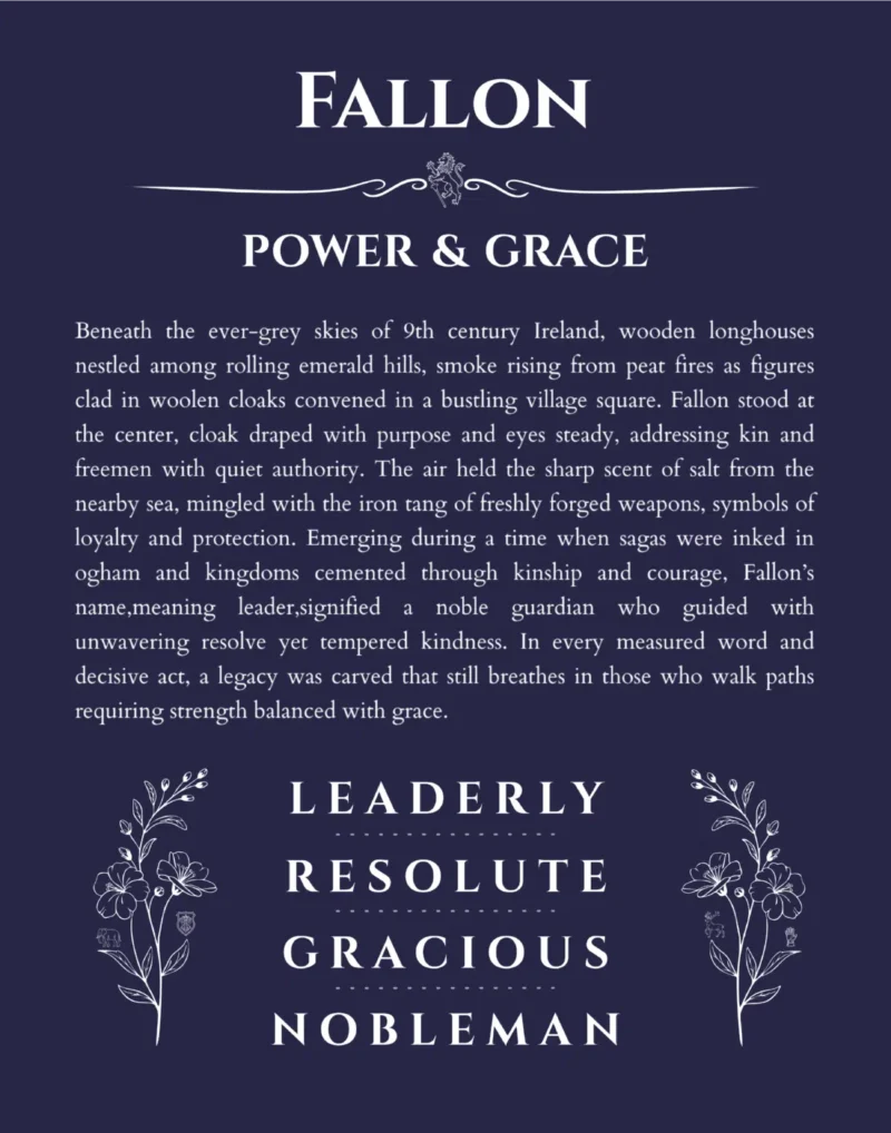 Fallon name meaning gift print in navy blue