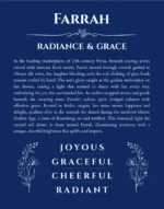 Farrah custom name meaning print in deep blue