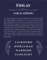 Finlay personalized name meaning print in navy blue