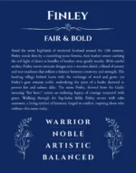 Finley custom name print for wall display in deep blue
